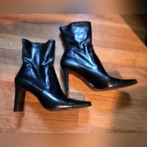 Nine West Black Glossy Heeled Boots